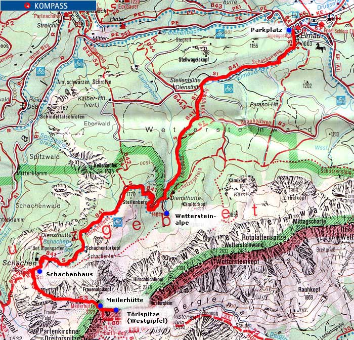 Kartenausschnitt: Törlspitze (westl.)