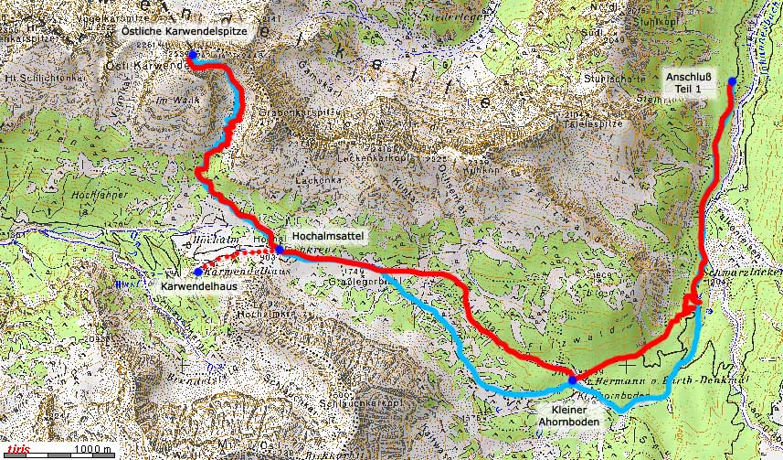 Kartenausschnitt: Östliche Karwendelspitze